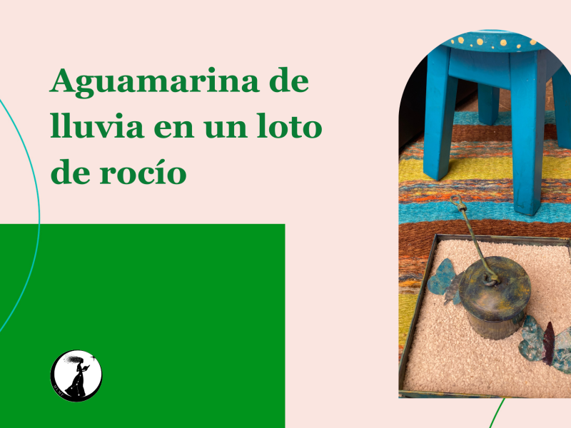 Aguamarina de lluvia en un loto de rocío